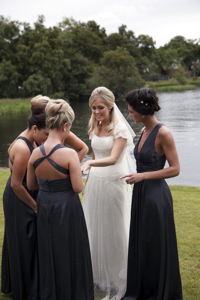 bridesmaids in grey 